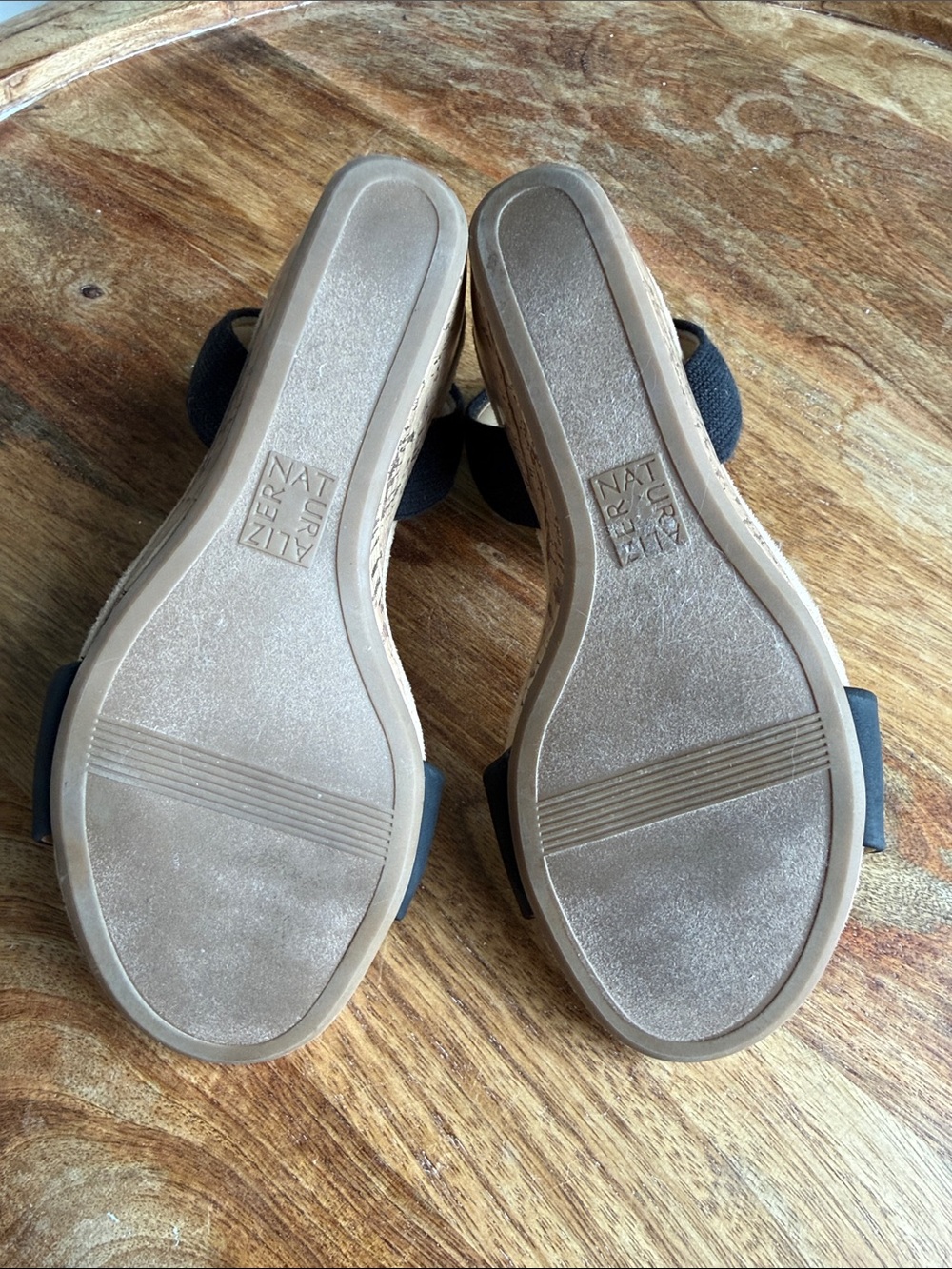 Naturalizer Wedge Black / Natural Cork Size 7.5 - Picture 3 of 3
